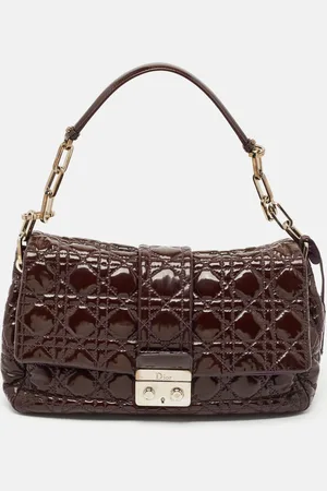 Dior Plum Cannage Patent Leather Miss Shoulder Bag