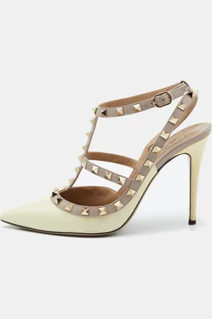 VALENTINO /Pink Patent Leather and Leather Rockstud Ankle Strap Pumps Size 39.5