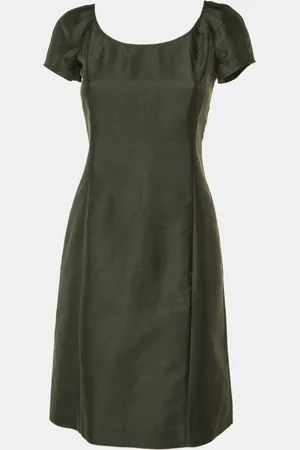 Emporio Armani Charcoal Mulberry Silk Sheath Dress S