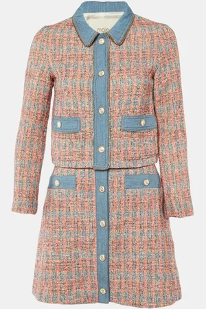 Maje Tweed Embellished Skirt & Jacket Set M