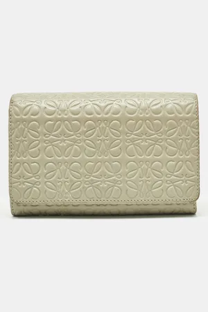 Loewe Sea Anagram Embossed Leather Repeat Compact Wallet