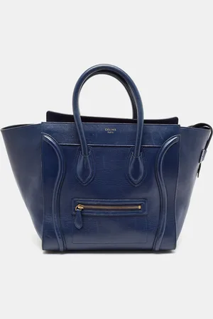 Céline Navy Leather Mini Luggage Tote