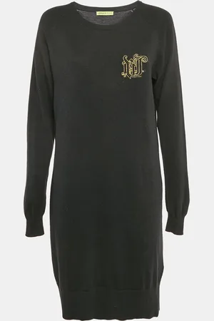 VERSACE Logo Applique Detail Knit Mini Dress L