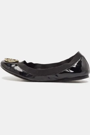 Tory Burch Patent Leather Scrunch Ballet Flats Size 37.5