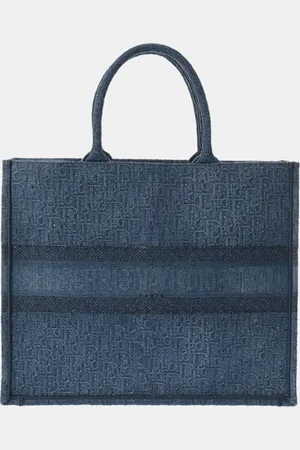 Dior /Black Canvas Large Book Tote Bag
