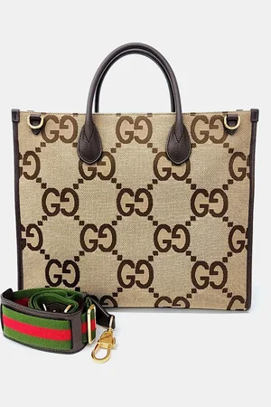 Gucci Brown Fabric Jumbo GG Tote Bag