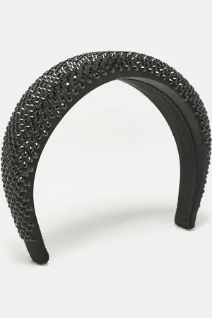 Prada Crystals Embellished Satin Headband