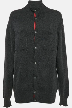 SHANGHAI TANG Cashmere Blend Button Front Cardigan L