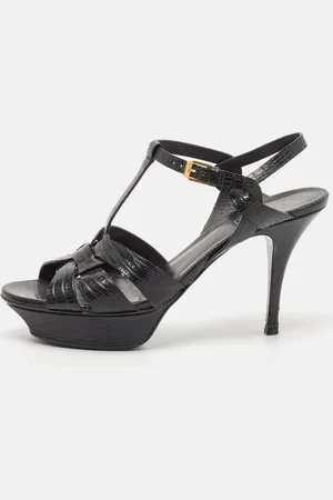 Saint Laurent Saint Laurent Lizard Embossed Leather Tribute Platform Sandals Size 40.5