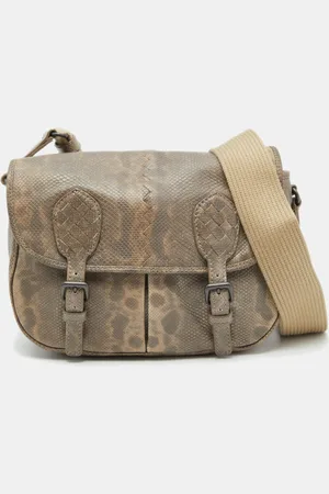 Bottega Veneta /Brown Karung Leather Gardena Messenger Bag