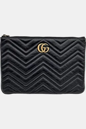 Gucci Leather GG Marmont Clutch Bag