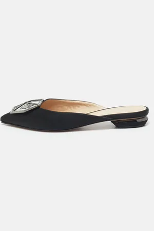 Nicholas Kirkwood Satin Eden Crystals Embellished Flat Mules Size 38