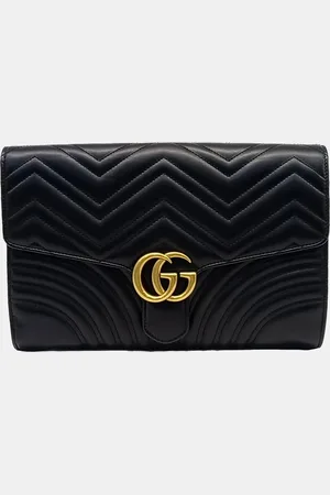 Gucci Leather GG Marmont Clutch Bag
