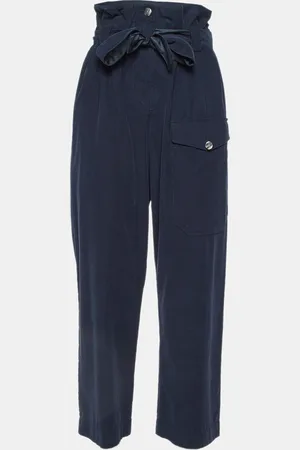 Giorgio Armani Midnight Blue Corduroy Belted Trousers S