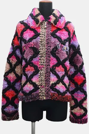 CHANEL Multicolour New Faux Fur Captivating Jacket Size 36