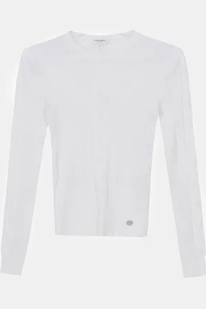 CHANEL Cotton Long Sleeve Pullover Size 34