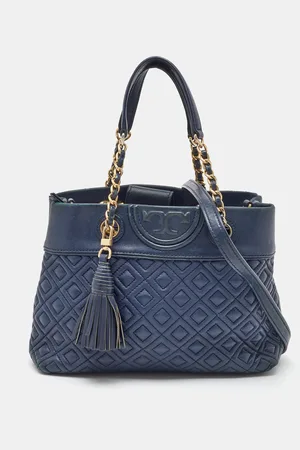 Tory Burch Quilted Leather Small Fleming Tote