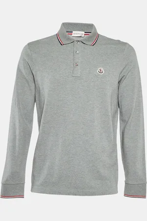 Moncler Cotton Long Sleeve Polo T-Shirt L