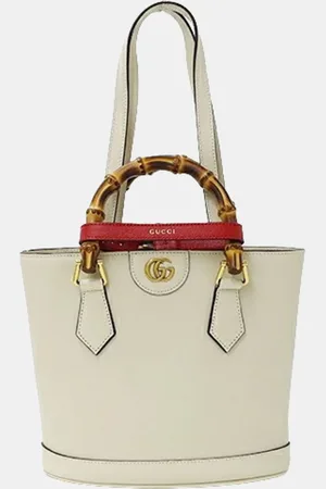 Gucci Leather Bamboo Tote Bag