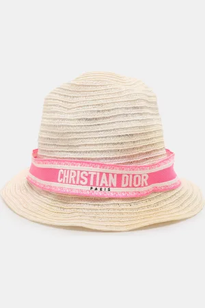 Dior Ivory/ Logo Detail Hemp Straw esort Hat 58