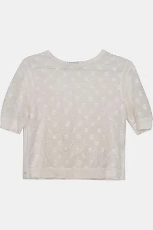 Dior Cotton Half Sleeve Knit Top Size 38