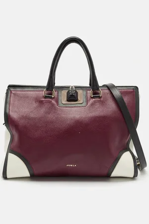 Furla Tricolor Leather Triple Compartment Tote