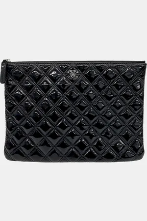CHANEL Patent Leather Medium Clutch Bag