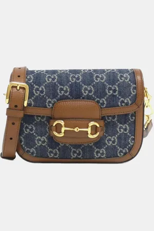 Gucci Denim and Leather Horsebit 1955 Shoulder Bag