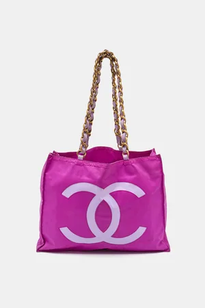 CHANEL Nylon Vintage CC Logo Shopper Tote