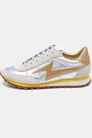Marc Jacobs Two Tone Suede and Leather Lace Up Sneakers Size 40