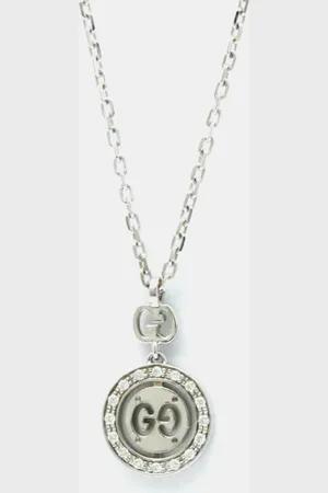 Gucci 18K Gold and Diamond Icon Toile Pendant Necklace