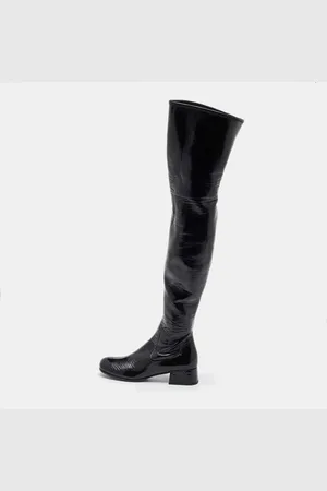 Prada Patent Leather Over The Knee Boots Size 37.5