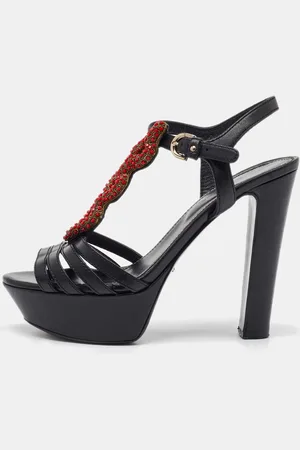 Sergio Rossi Leather Strappy Platform Sandals Size 35.5