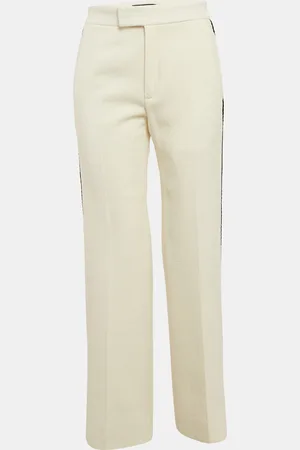 Gucci Side Stripe Tweed Straight Leg Trousers M