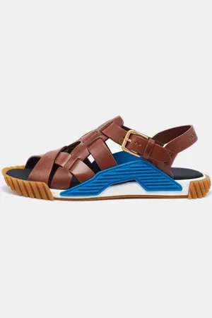 Dolce & Gabbana Brown Leather Ns1 Buckle Sandals