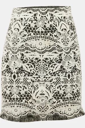 Maje Lace Fringed Mini Skirt S