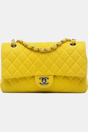 CHANEL Jersey Medium Classic Double Flap Shoulder Bag