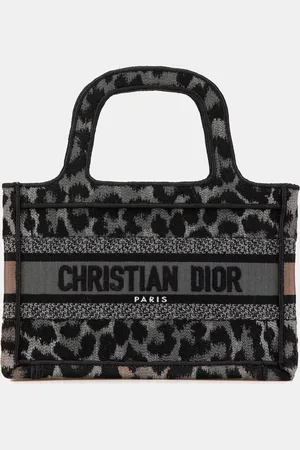 Dior Canvas Mizza Mini Leopard Book Tote Bag