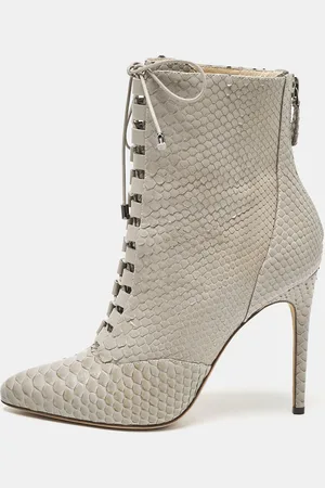 ALEXANDRE BIRMAN Python Leather Ankle Length Boots Size 37.5