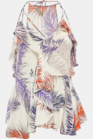 Emilio Pucci Printed Silk Ruffled Strappy Top S