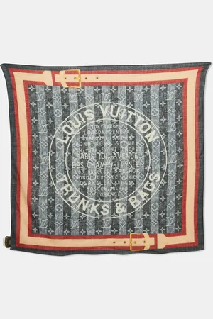 LOUIS VUITTON Monogram Print Cotton Square Scarf