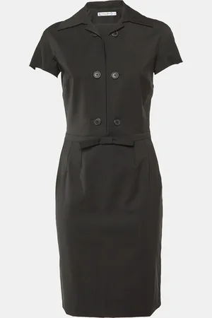 Dior Wool Bow Detail Knee Length Dress M