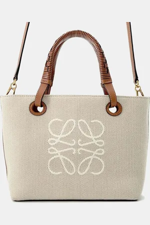 Loewe /Brown Canvas Leather Mini Anagram Tote Bag