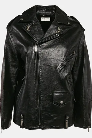 Saint Laurent Saint Laurent Leather Zip-Up Jacket S