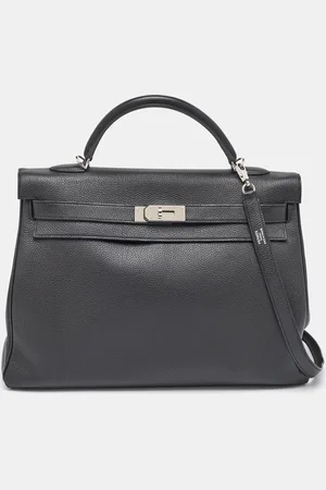 Hermès Togo Leather Palladium Finish Kelly Retourne 40 Bag