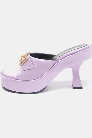 VERSACE Satin Medusa Biggie Mules Size 37