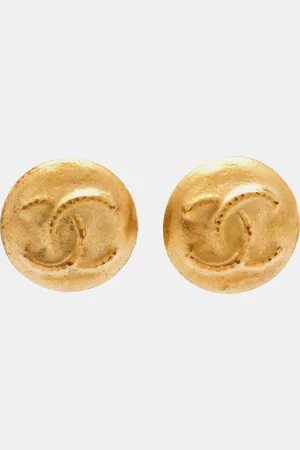 CHANEL CC Round Tone Earrings
