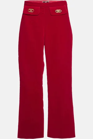 Elisabetta Franchi Velvet Boot-Cut Leg Trousers S
