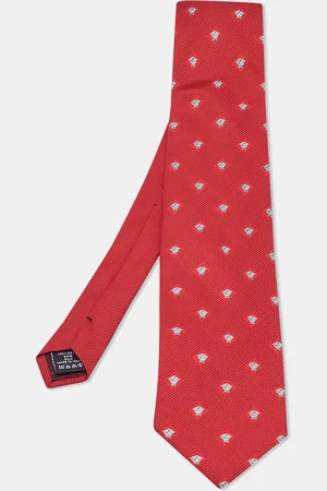 VERSACE Gianni Medusa Print Silk Tie