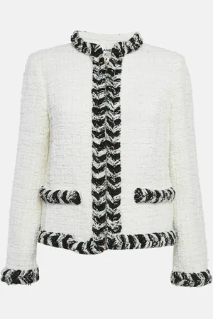CHANEL Tweed Zip-Up Jacket M